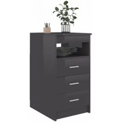 HAPPYSHOPPING Bureau Gris Brillant 140x50x76 Cm Agglomere -France Bureau Soldes 2022 40237015 4