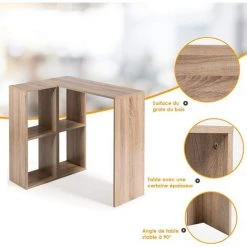 GOPLUS Bureau Informatique En Forme De L, Table D'angle Pour L'Ordinateur En Bois Avec 4 Compartiments, Table D’étude, Montage Simple, Pour Bureau, Salle D’étude, Salon 90 X 60 X 75CM -France Bureau Soldes 2022 40243187 5
