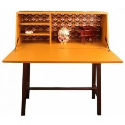 Paris Prix - Bureau Design "emile" 104cm Jaune Moutarde