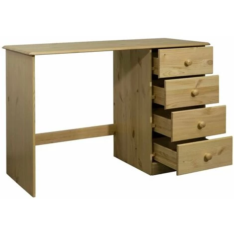 HAPPYSHOPPING Bureau Avec 4 Tiroirs 110x50x74 Cm Bois De Pin Massif 6 HAPPYSHOPPING Bureau Avec 4 Tiroirs 110x50x74 Cm Bois De Pin Massif – Image 4