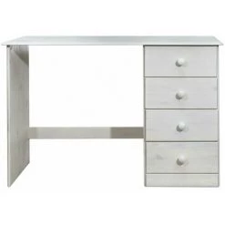 HAPPYSHOPPING Bureau Avec 4 Tiroirs 110x50x74 Cm Bois De Pin Massif -France Bureau Soldes 2022 40275394 3