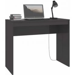 HAPPYSHOPPING Bureau Gris Brillant 90 X 40 X 72 Cm Agglomere -France Bureau Soldes 2022 40283009 3