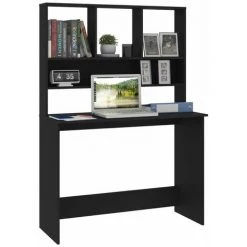 HAPPYSHOPPING Bureau Avec Etageres Noir 110 X 45 X 157 Cm Agglomere -France Bureau Soldes 2022 40283030 3