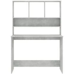 HAPPYSHOPPING Bureau Avec Etageres Gris Beton 110 X 45 X 157 Cm Agglomere -France Bureau Soldes 2022 40283067 4