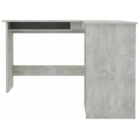HAPPYSHOPPING Bureau D'angle En Forme De L Gris Beton 120x140x75 Cm Agglomere 6 HAPPYSHOPPING Bureau D'angle En Forme De L Gris Beton 120x140x75 Cm Agglomere – Image 4