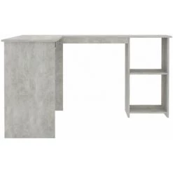 HAPPYSHOPPING Bureau D'angle En Forme De L Gris Beton 120x140x75 Cm Agglomere 11 HAPPYSHOPPING Bureau D'angle En Forme De L Gris Beton 120x140x75 Cm Agglomere -France Bureau Soldes 2022 40283762 5