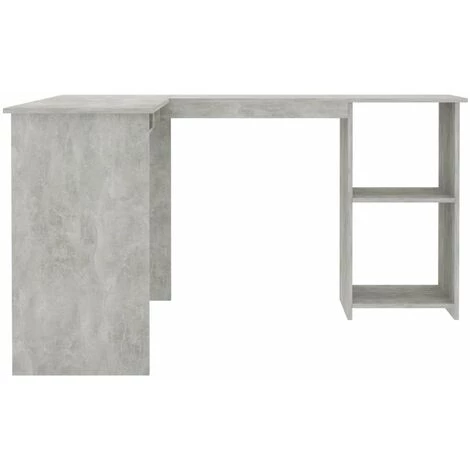 HAPPYSHOPPING Bureau D'angle En Forme De L Gris Beton 120x140x75 Cm Agglomere 7 HAPPYSHOPPING Bureau D'angle En Forme De L Gris Beton 120x140x75 Cm Agglomere – Image 5