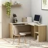 HAPPYSHOPPING Bureau D'angle En Forme De L Blanc Chene Sonoma 120x140x75 Cm 1 HAPPYSHOPPING Bureau D'angle En Forme De L Blanc Chene Sonoma 120x140x75 Cm -France Bureau Soldes 2022 40283773 1