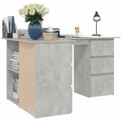 HAPPYSHOPPING Bureau D'angle Gris Beton 145x100x76 Cm Agglomere 10 HAPPYSHOPPING Bureau D'angle Gris Beton 145x100x76 Cm Agglomere -France Bureau Soldes 2022 40284168 4