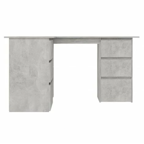 HAPPYSHOPPING Bureau D'angle Gris Beton 145x100x76 Cm Agglomere 7 HAPPYSHOPPING Bureau D'angle Gris Beton 145x100x76 Cm Agglomere – Image 5