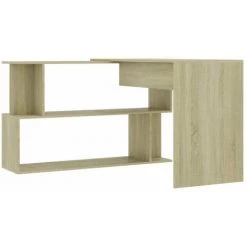 HAPPYSHOPPING Bureau D'angle Chene Sonoma 200x50x76 Cm Agglomere -France Bureau Soldes 2022 40284247 4