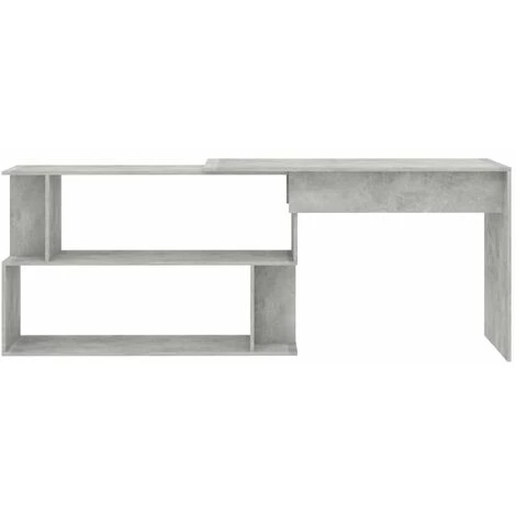 HAPPYSHOPPING Bureau D'angle Gris Beton 200x50x76 Cm Agglomere 7 HAPPYSHOPPING Bureau D'angle Gris Beton 200x50x76 Cm Agglomere – Image 5