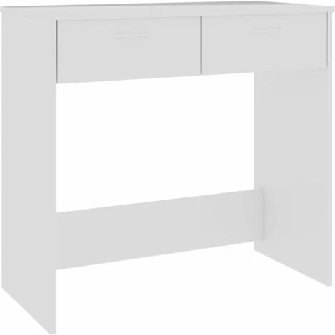 HAPPYSHOPPING Bureau Blanc Brillant 80x40x75 Cm Agglomere 4 HAPPYSHOPPING Bureau Blanc Brillant 80x40x75 Cm Agglomere – Image 2