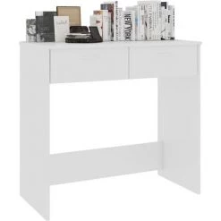 HAPPYSHOPPING Bureau Blanc Brillant 80x40x75 Cm Agglomere 9 HAPPYSHOPPING Bureau Blanc Brillant 80x40x75 Cm Agglomere -France Bureau Soldes 2022 40284963 3