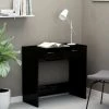HAPPYSHOPPING Bureau Noir Brillant 80x40x75 Cm Agglomere -France Bureau Soldes 2022 40284977 1
