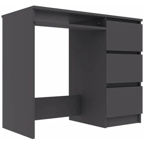 HAPPYSHOPPING Bureau Gris 90x45x76 Cm Agglomere 4 HAPPYSHOPPING Bureau Gris 90x45x76 Cm Agglomere – Image 2