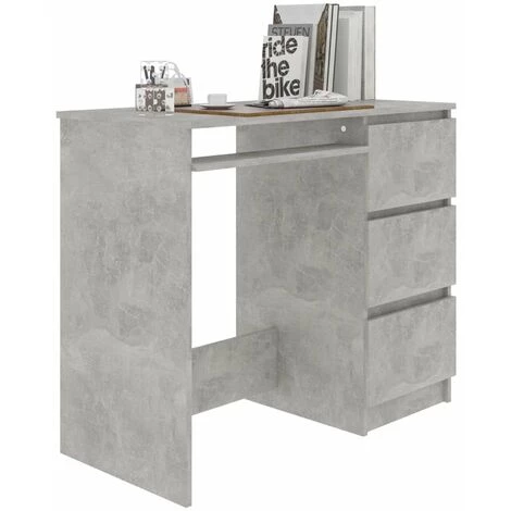 HAPPYSHOPPING Bureau Gris Beton 90x45x76 Cm Agglomere 5 HAPPYSHOPPING Bureau Gris Beton 90x45x76 Cm Agglomere – Image 3