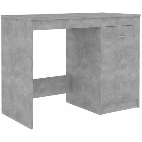 HAPPYSHOPPING Bureau Gris Beton 100x50x76 Cm Agglomere 4 HAPPYSHOPPING Bureau Gris Beton 100x50x76 Cm Agglomere – Image 2