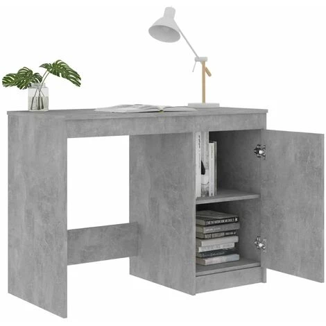 HAPPYSHOPPING Bureau Gris Beton 100x50x76 Cm Agglomere 7 HAPPYSHOPPING Bureau Gris Beton 100x50x76 Cm Agglomere – Image 5