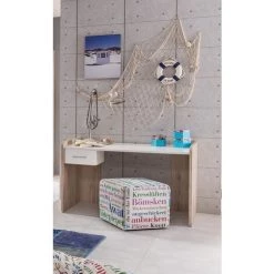 Bureau Imitation Chêne San Remo - 124 X 77 X 70 Cm -PEGANE-