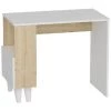 HOME MANIA Bureau D'ordinateur Paris 90x50x75 Cm Blanc Et Chêne Homemania -France Bureau Soldes 2022 40453395 1