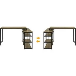 SoBuy FWT82-N Bureau En Forme De L, Table Informatique Bureau D’Angle, Table De Travail PC Table D'ordinateur Avec étagères -France Bureau Soldes 2022 40606490 3