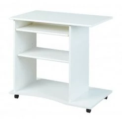 LES TENDANCES Bureau Informatique Bois Blanc Rona 80 Cm -France Bureau Soldes 2022 40640010 2