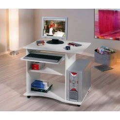 LES TENDANCES Bureau Informatique Bois Blanc Rona 80 Cm -France Bureau Soldes 2022 40640010 5