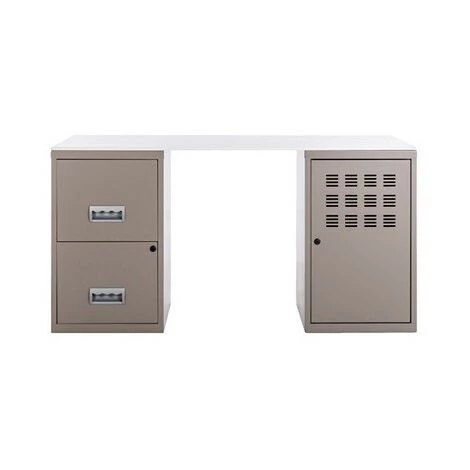 LES TENDANCES Bureau Métal Taupe 1 Colonne De 2 Tiroirs 1 Casier à Porte Logis 3 LES TENDANCES Bureau Métal Taupe 1 Colonne De 2 Tiroirs 1 Casier à Porte Logis