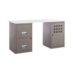 LES TENDANCES Bureau Métal Taupe 1 Colonne De 2 Tiroirs 1 Casier à Porte Logis 8 LES TENDANCES Bureau Métal Taupe 1 Colonne De 2 Tiroirs 1 Casier à Porte Logis -France Bureau Soldes 2022 40640253 2