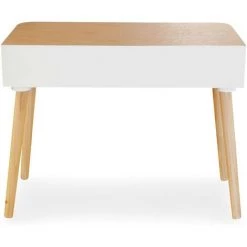 LES TENDANCES Bureau Droit Bois Clair Et Blanc Skondu -France Bureau Soldes 2022 40646035 4