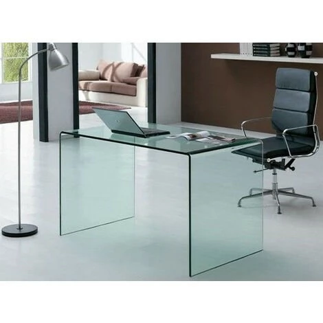 LES TENDANCES Bureau Design Verre Trempé Saki 120 Cm 4 LES TENDANCES Bureau Design Verre Trempé Saki 120 Cm – Image 2