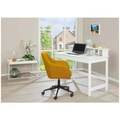 LES TENDANCES Bureau Pin Massif Vernis Blanc Lidiah -France Bureau Soldes 2022 40707052 3