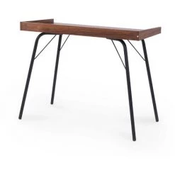 DECO IN PARIS Bureau Industriel Style Pupitre En Bois Et Métal Noir LORIAN - Bois Foncé -France Bureau Soldes 2022 40900785 4