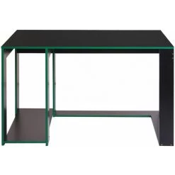 Bureau HHG-834, Bureau Informatique Table De Bureau, 120x60x76cm ~ Noir-vert -France Bureau Soldes 2022 41303367 3