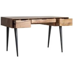 LES TENDANCES Bureau 3 Tiroirs Manguier Massif Clair Et Métal Noir Pry 8 LES TENDANCES Bureau 3 Tiroirs Manguier Massif Clair Et Métal Noir Pry -France Bureau Soldes 2022 41340550 3