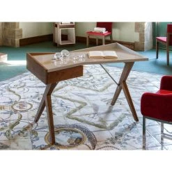 LES TENDANCES Bureau Design Original Bois Noyer Et Laqué Barona - Couleur Mint -France Bureau Soldes 2022 41351409 2