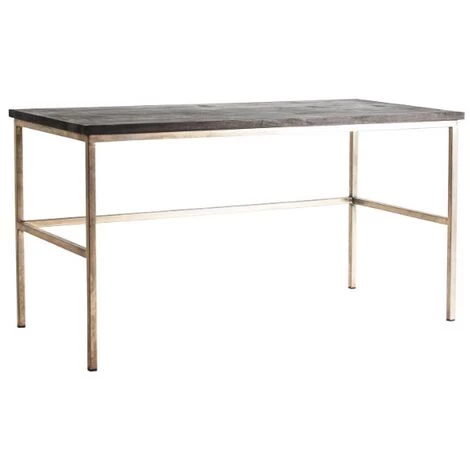 LES TENDANCES Bureau Manguier Massif Noir Et Métal Doré Heleno 3 LES TENDANCES Bureau Manguier Massif Noir Et Métal Doré Heleno