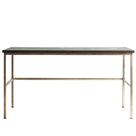 LES TENDANCES Bureau Manguier Massif Noir Et Métal Doré Heleno 4 LES TENDANCES Bureau Manguier Massif Noir Et Métal Doré Heleno – Image 2