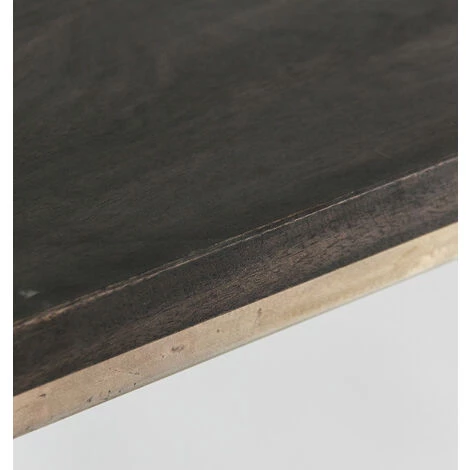 LES TENDANCES Bureau Manguier Massif Noir Et Métal Doré Heleno 5 LES TENDANCES Bureau Manguier Massif Noir Et Métal Doré Heleno – Image 3