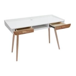MILIBOO Bureau Scandinave Blanc Et Bois Clair HALLEN - Bois Clair / Blanc -France Bureau Soldes 2022 41384233 3