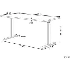 BELIANI Table à Hauteur Ajustable En Acier Bois Foncé - Bois Foncé 8 BELIANI Table à Hauteur Ajustable En Acier Bois Foncé - Bois Foncé -France Bureau Soldes 2022 41401197 3