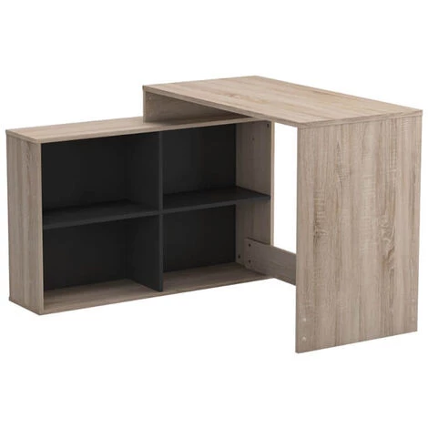 Bureau D'angle Finition Chêne Brosse/noir Mat - 111,9 X 76,7 X 100,7 Cm -PEGANE- 3 Bureau D'angle Finition Chêne Brosse/noir Mat - 111,9 X 76,7 X 100,7 Cm -PEGANE-