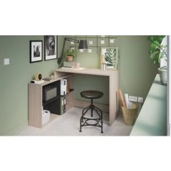 Bureau D'angle Finition Chêne Brosse/noir Mat - 111,9 X 76,7 X 100,7 Cm -PEGANE- 9 Bureau D'angle Finition Chêne Brosse/noir Mat - 111,9 X 76,7 X 100,7 Cm -PEGANE- -France Bureau Soldes 2022 41552371 4