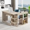 HOMYLIN Bureau Informatique Avec 6 Compartiments De Rangement En MDF L 120cm -France Bureau Soldes 2022 41957380 1