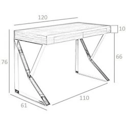 LES TENDANCES Bureau 2 Tiroirs Bois MDF Laqué Et Acier Inoxydable Lony - Couleur Rouge -France Bureau Soldes 2022 41997995 4