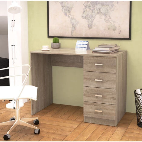 Bureau Coloris Chêne - Longueur 100 X Profondeur 50 X Hauteur 74 Cm -PEGANE- 4 Bureau Coloris Chêne - Longueur 100 X Profondeur 50 X Hauteur 74 Cm -PEGANE- – Image 2