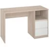 Bureau Coloris Chêne / Blanc - Longueur 120 X Hauteur 75 X Profondeur 50 Cm -PEGANE-