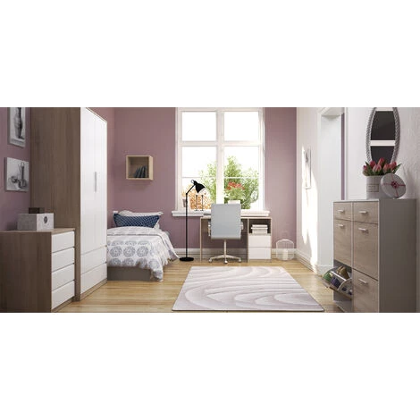 Bureau Coloris Chêne / Blanc - Longueur 120 X Hauteur 75 X Profondeur 50 Cm -PEGANE- 5 Bureau Coloris Chêne / Blanc - Longueur 120 X Hauteur 75 X Profondeur 50 Cm -PEGANE- – Image 3