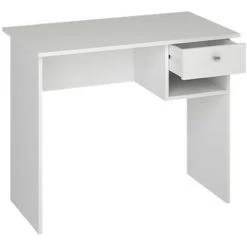 Bureau Coloris Blanc - Hauteur 74 X Longueur 90 X Profondeur 50 Cm -PEGANE-